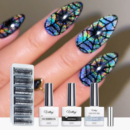 🕸️ IG Nail Trend Set – Holo Spiderweb
