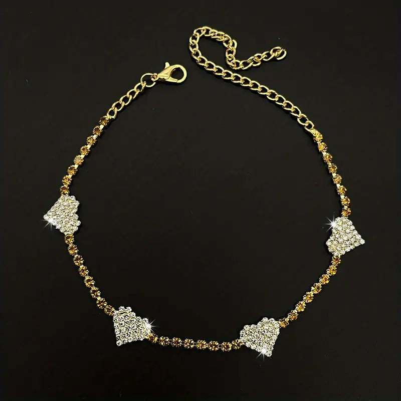 White Diamond Gold 4 Hearts